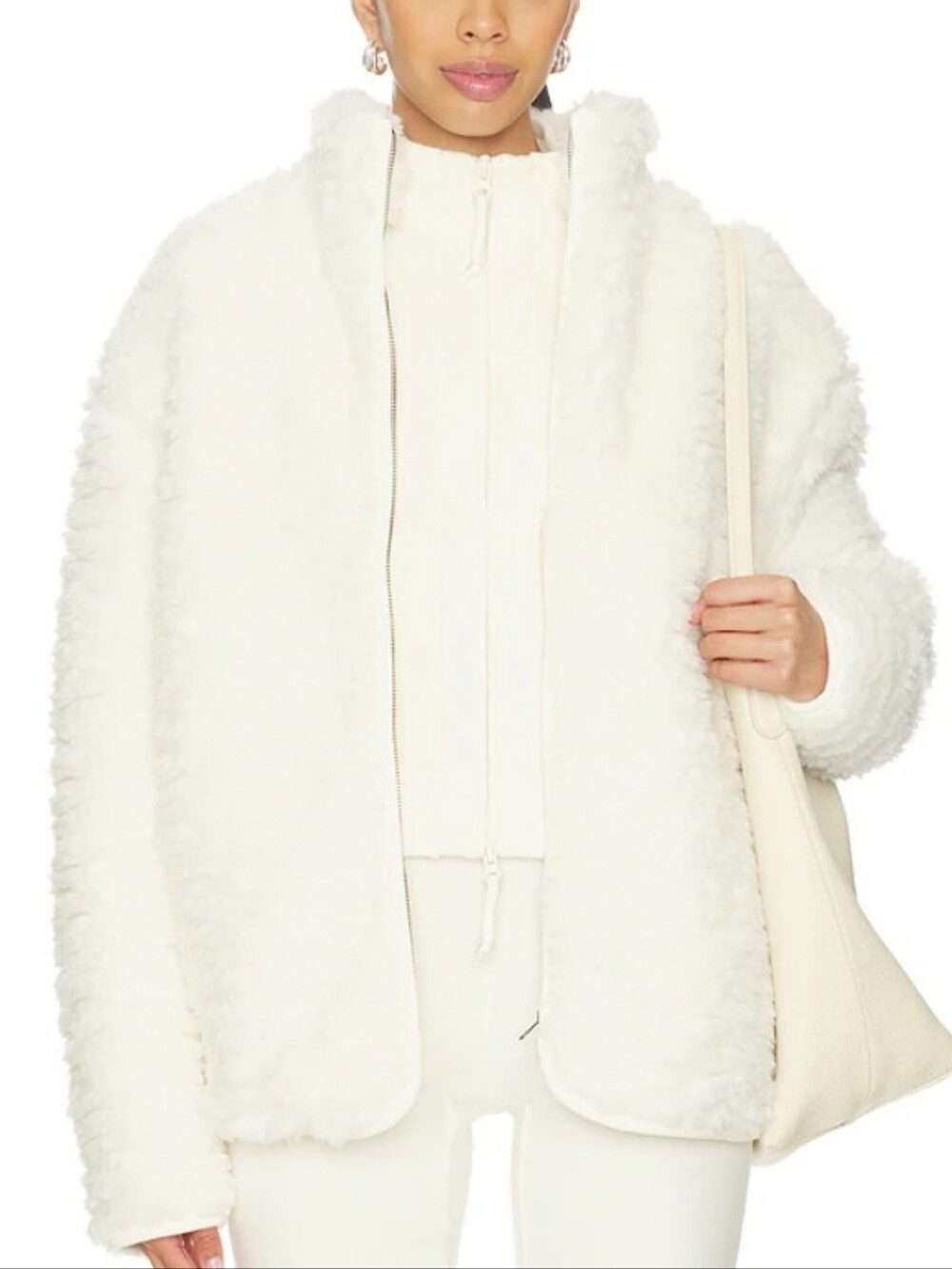 SKIMS Plush Teddy Jacket in White